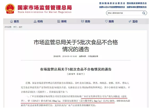 国民零食“佳宝”九制陈皮铅含量超标5.69倍
